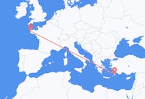 Vluchten van Rhodos, Griekenland naar Brest, Frankrijk