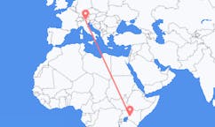 Flyrejser fra Eldoret, Kenya til Bolzano, Italien