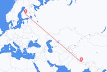 Flights from Pokhara, Nepal to Jyväskylä, Finland