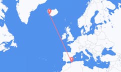 航班从阿尔及利亚瓦赫兰市到雷克雅维克市，冰岛塞尔