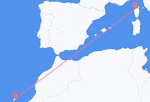 Vluchten van Lanzarote naar Calvi, Haute-Corse