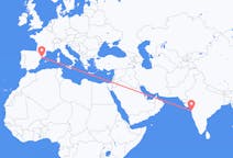 印度出发地 孟买飞往印度目的地 雷烏斯的航班