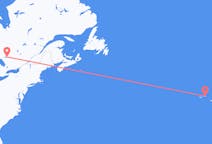 เที่ยวบิน จาก อ่าวเหนือ, แคนาดา ไปยัง เกาะตือร์ไซรา, โปรตุเกส