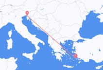 出发地 希腊出发地 卡林诺斯岛目的地 意大利的里雅斯特的航班