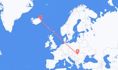 Fly fra byen Oradea, Rumænien til byen Egilsstaðir, Island