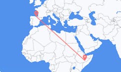 Flyreiser fra Gode, Etiopia til Bilbao, Spania
