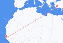 Flyg från Ziguinchor, Senegal till Dalaman, Turkiet