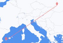 出发地 乌克兰利沃夫目的地 西班牙伊维萨岛的航班