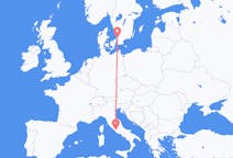 Flyreiser fra Ängelholm, Sverige til Roma, Italia