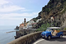 Excursión privada a Jackie Kennedy por la costa de Amalfi (coche antiguo y barco) VIP EXCLUSIVO