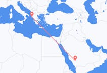 Loty z Bisha, Arabia Saudyjska z Korfu, Grecja