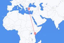 Flyg från Mombasa, Kenya till Dalaman, Turkiet