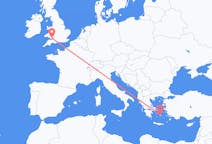 Flights from Naxos, Greece to Cardiff, Wales