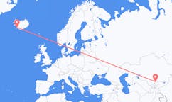 Vluchten van Taraz, Kazachstan naar Reykjavík, IJsland