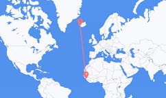 出发地 几内亚出发地 科納克里目的地 冰岛雷克雅未克的航班