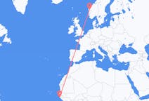 Vluchten van Cap Plinten, Senegal naar Førde, Noorwegen