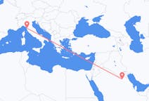 Flyrejser fra Qaisumah, Saudi-Arabien til Pisa, Italien