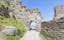 Photo of Part of the ancient ruins of Tintagel Castle in Cornwall, England.