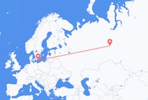 Fly fra Khanty-Mansiysk til Bornholm