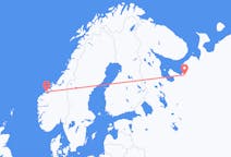 Vols depuis la ville d'Arkhangelsk vers la ville de Molde