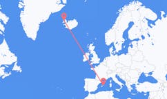 Flights from the city of Menorca, Spain to the city of Ísafjörður, Iceland