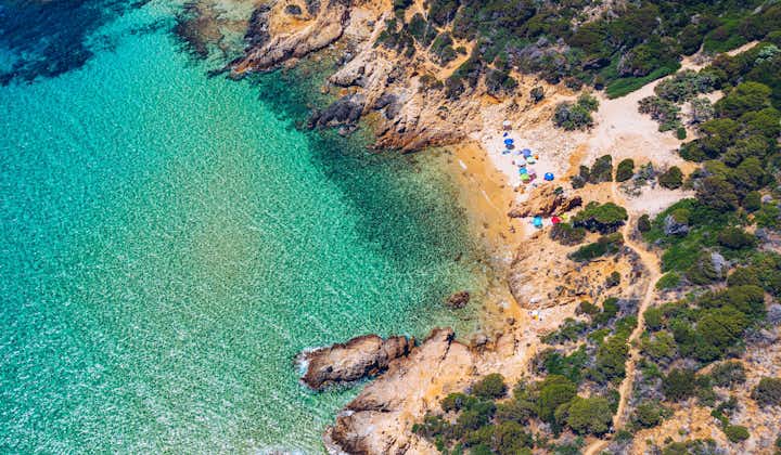 Wonderful beach di Cala Cipolla of Chia bay, Sardinia, Italy.