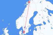 Vols de Narvik, Norvège pour Copenhague, Danemark