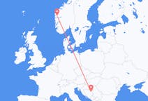 เที่ยวบิน จาก ทูซล่า, บอสเนียและเฮอร์เซโกวีนา ไปยัง Førde, นอร์เวย์