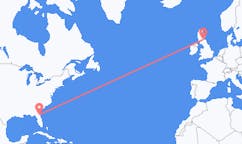 Vluchten van Jacksonville, Verenigde Staten naar Edinburgh, Schotland