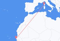 Flyrejser fra Dakar til Ajaccio