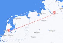 オランダのアムステルダムからから、ドイツのハンブルクまでのフライト