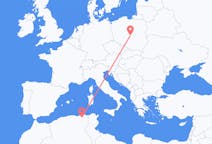 Flyg från Constantine, Algeriet till Lodz, Polen