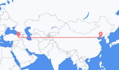 Flyg från Dalian, Kina till Mus, Turkiet