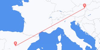 Flyg från Spanien till Österrike