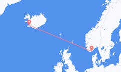 Flüge von Kristiansand, Norwegen nach Reykjavik, Island
