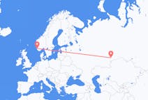 Vluchten van Tsjeljabinsk naar Stavanger
