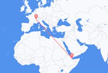 Flyg från Balbala, Djibouti till Genève, Schweiz
