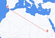 Vluchten van Khartoem, Soedan naar Faro, Napoli, Portugal