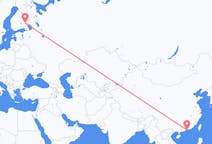 Flyreiser fra Hong Kong, Hongkong til Nyslott, Finland
