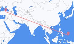 Flyg från Koror, Palau till Tokat, Turkiet