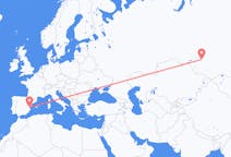 Vluchten van Novosibirsk, Rusland naar Valencia, Spanje