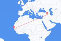 Flyreiser fra Dakar, Senegal til Hakkâri, Tyrkia