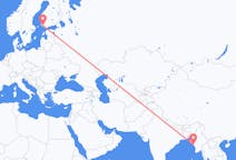 Flights from Kyaukpyu, Myanmar (Burma) to Turku, Finland