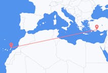 Flights from Lanzarote in Spain to Antalya in Turkey