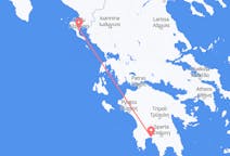 ギリシャのコルフ島から、ギリシャのカラマタまでのフライト