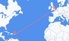 Flyrejser fra Vieques, USA til London, England
