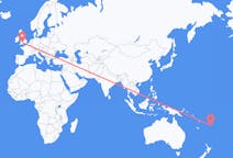 Flyrejser fra Kadavu Island, Fiji til Bristol, England
