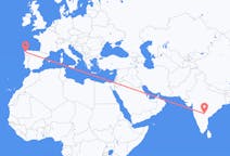 出发地 印度出发地 海得拉巴 (巴基斯坦)目的地 西班牙圣地亚哥 － 德孔波斯特拉的航班