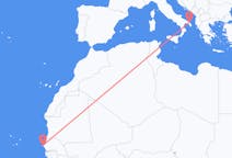 Flyreiser fra Dakar, til Brindisi