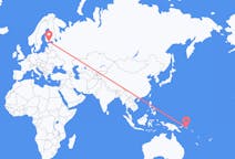 파푸아 뉴기니 키에타에서 출발해 핀란드 헬싱키로(으)로 가는 항공편